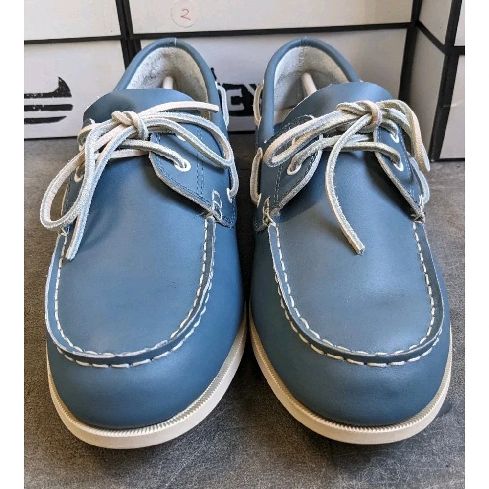 New Canoos Golf Shoes Women's 11 Steele Blue Leather 2.0 Boat Shoe Loafer